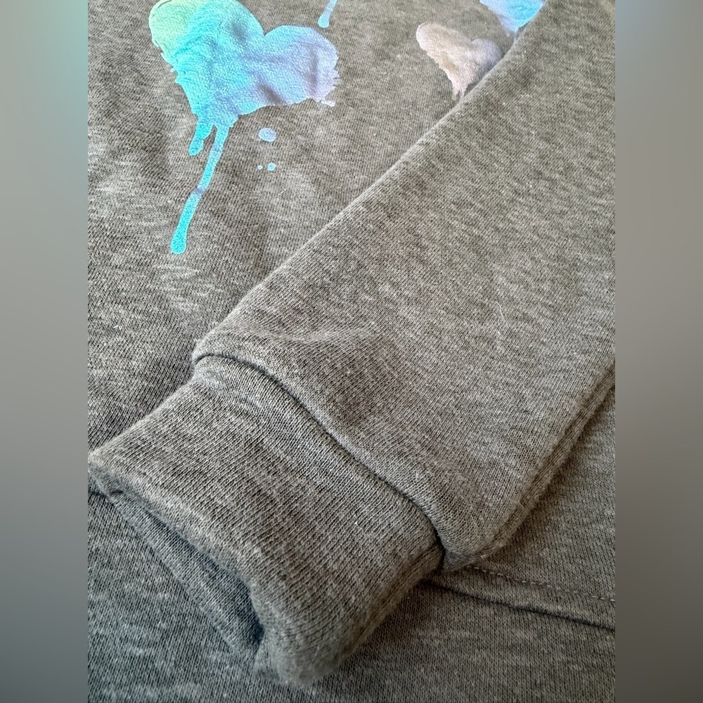 Appaman Navy Sweatshirt with Dripping Multicolor Metalic Heart Prints - Picture 9 of 12